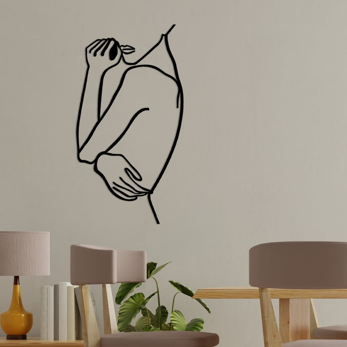 Wallity Woman 2 - Accesorio de pared de metal decorativo Negro